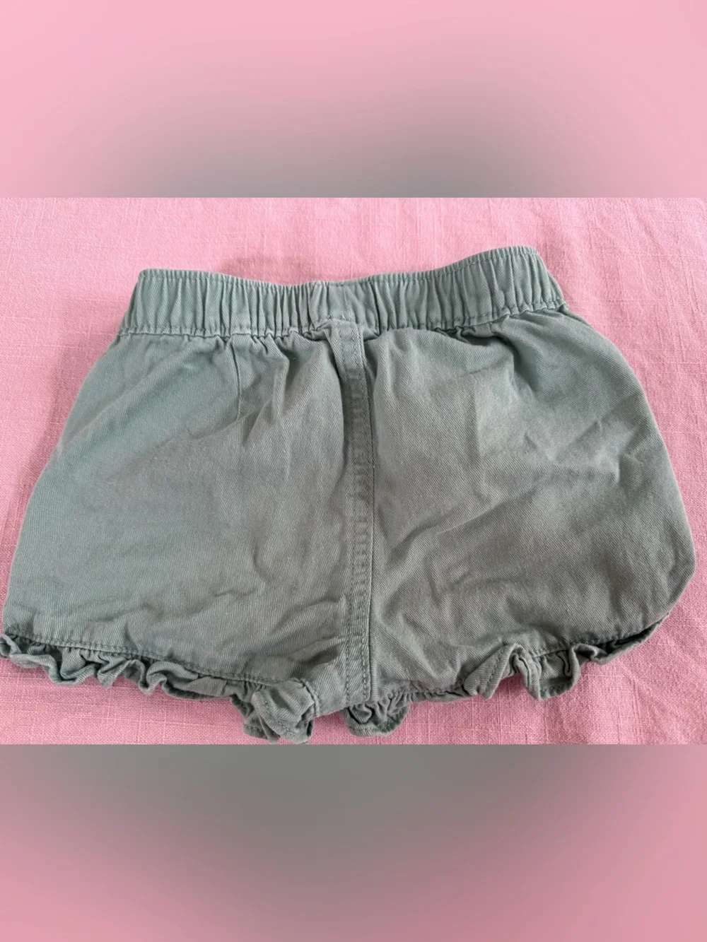 crewcuts Girls Olive Green Ruffle Hem Elastic Waist Shorts, size 4